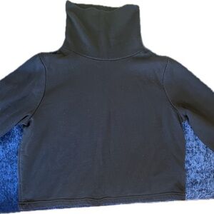 Black Cropped Turtleneck Sweatshirt Zara Size L